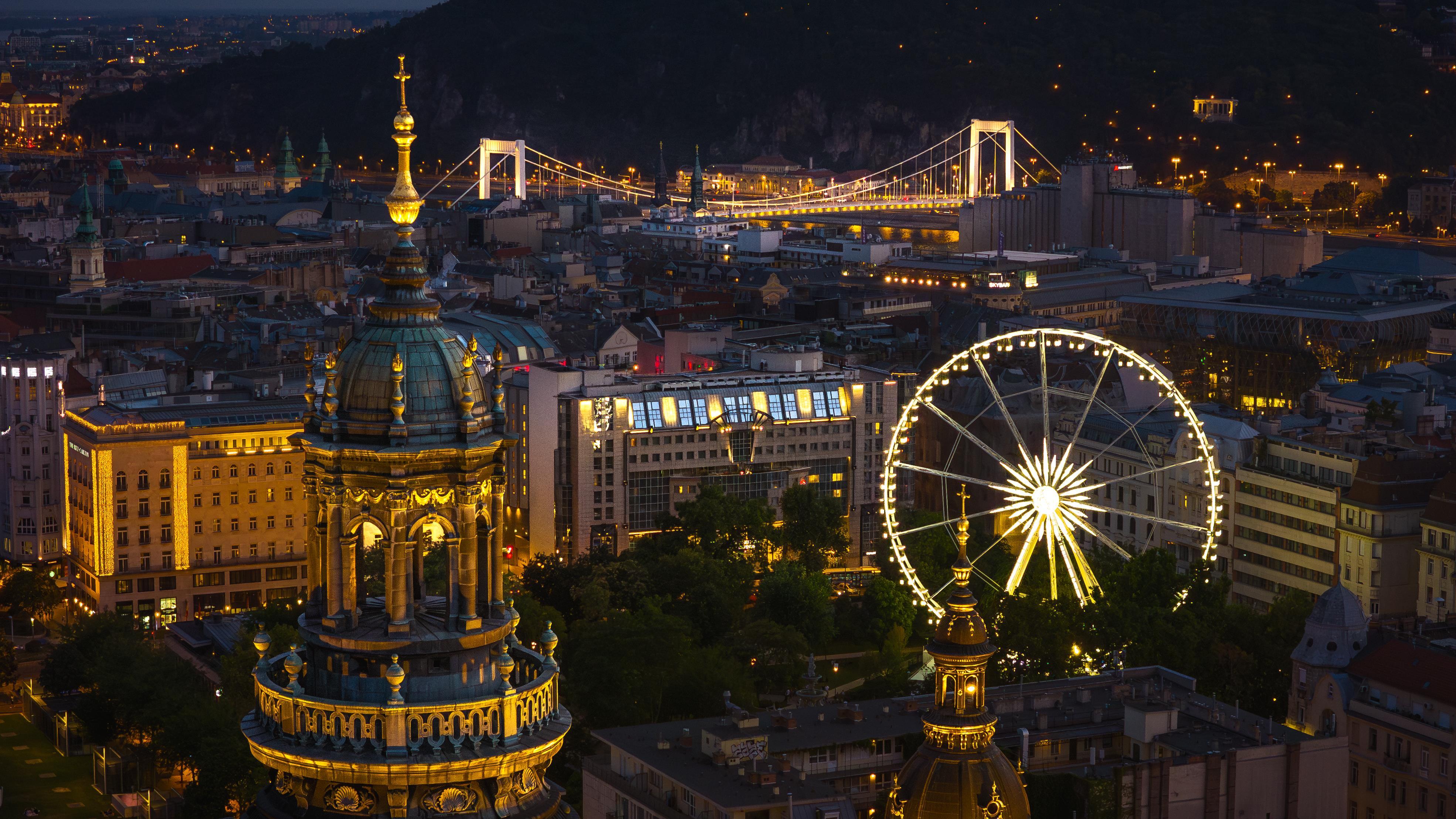 Areal View with Hotel Exterior of Kempinski Corvinus Hotel Budapest