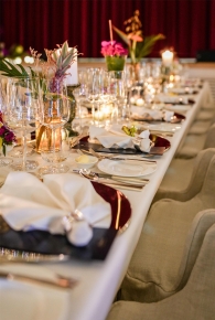 New Year's Eve, NYE, Gala Dinner Pastry, Engelberg, Table Setting, Atmosphere, Surroundings, Kursaal dinner